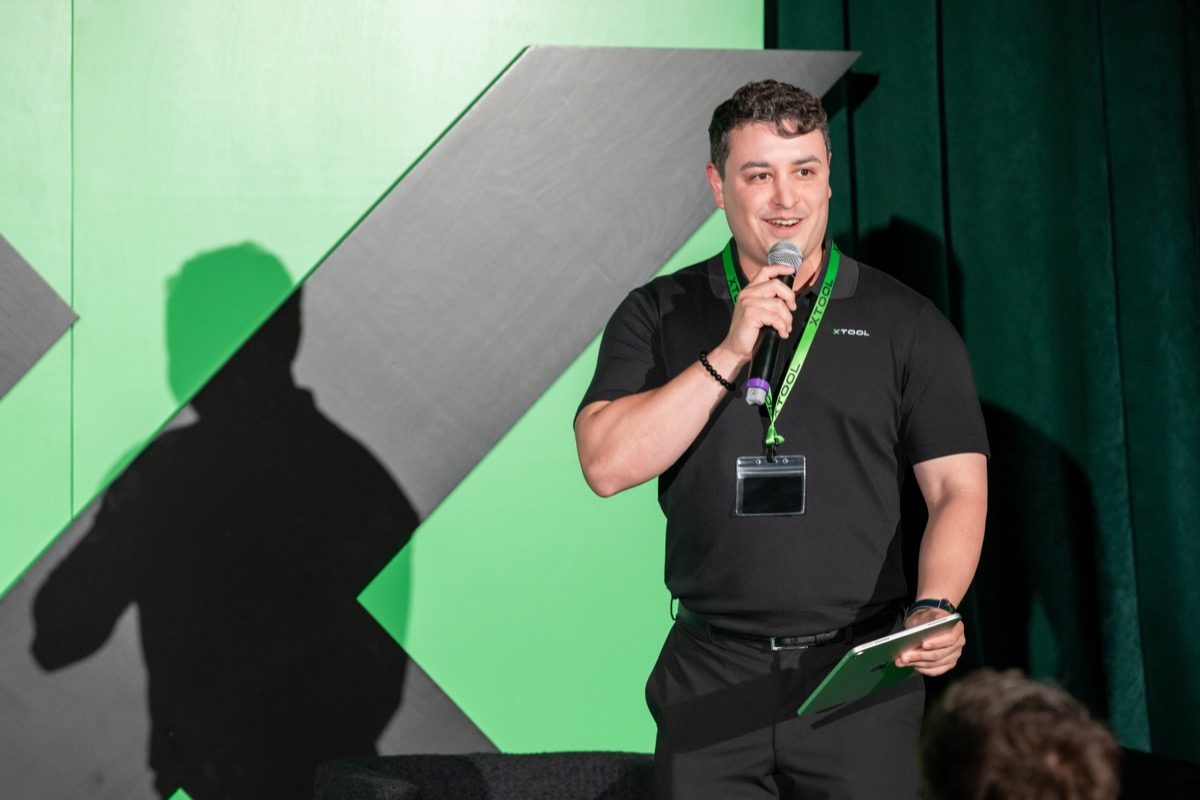 David Ascencio on stage at the xTool U.S. brand launch